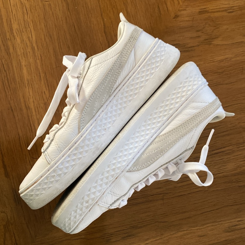 PUMA SMASH PLATFORM WHITE SNEAKERS - Picture 6 of 10